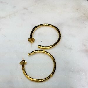 Ippolita 18k Classico Medium hammered Gold Hoop Earrings - perfect condition